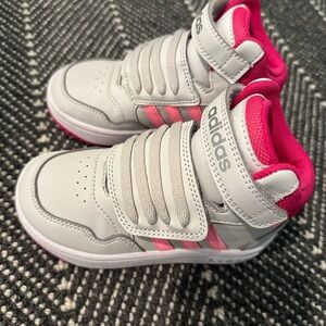 Adidas Kids' Pink and Gray Sneakers